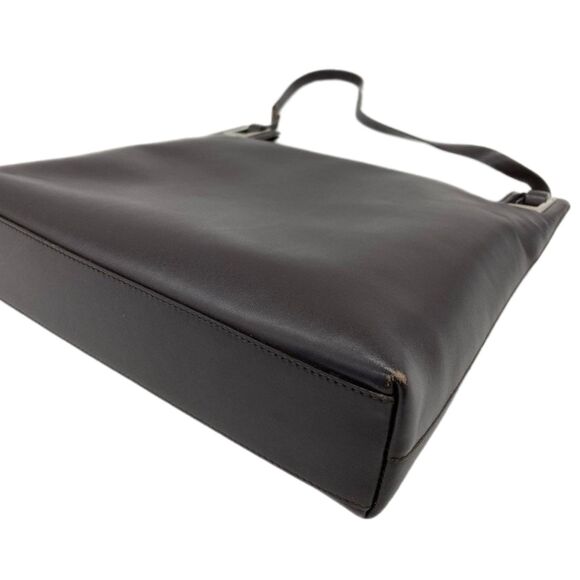 Gucci - Dark Brown Structured Leather & Silver Accent Vintage Shoulder Bag VGUC - Picture 2 of 12